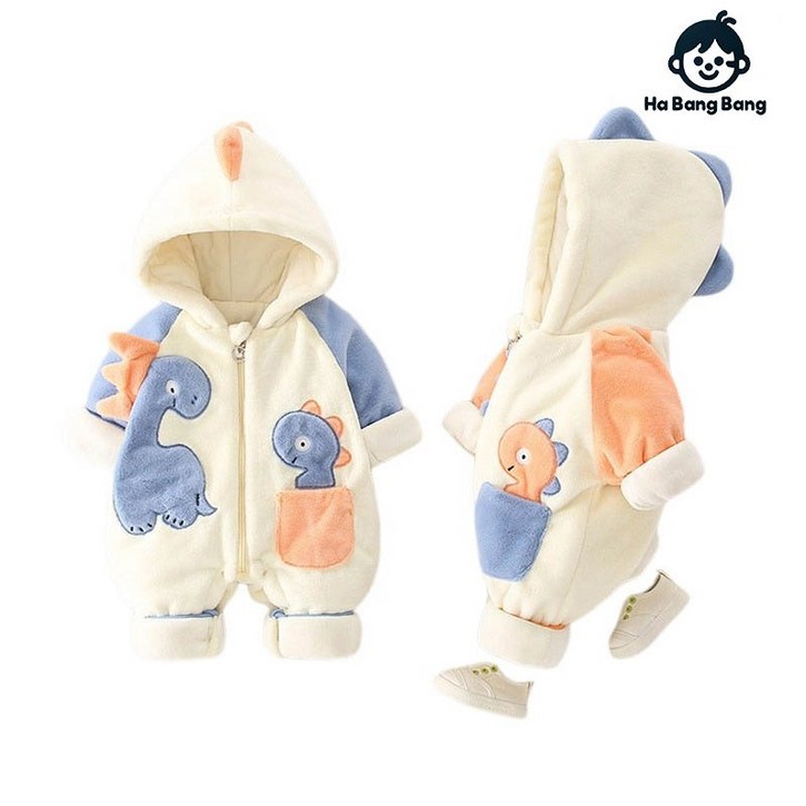 하방방 아기공룡 베이비 부드러운 외출 우주복