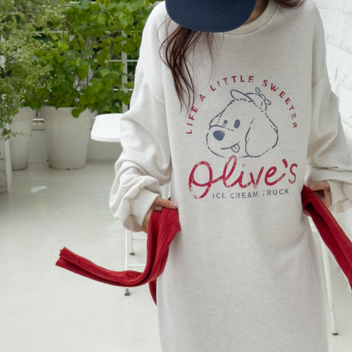 즈니마켓 엄마 등원룩 봄 가을 데일리룩 루즈핏 긴팔 롱원피스