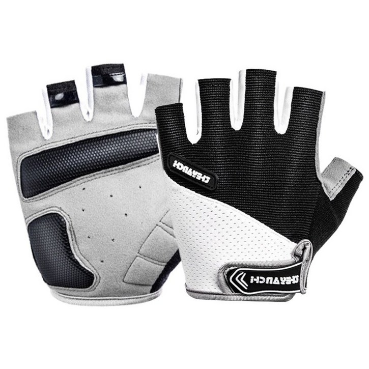 그레나 자전거 반장갑 싸이클 라이딩장갑 스포츠 반장갑 핑거리스 장갑 고급형, 블랙