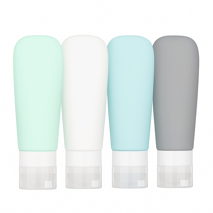 산컴퍼니 새지않는 실리콘 보틀 여행용 수영장 공병 90ml 4개, 1세트, 혼합색상