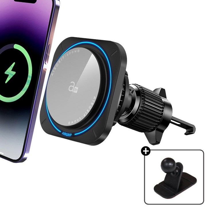 에어그립 맥 스노우 쿨링 펠티에 냉각 차량용 맥세이프 거치대 고속 무선충전 아이폰16 S25 qi2 치2