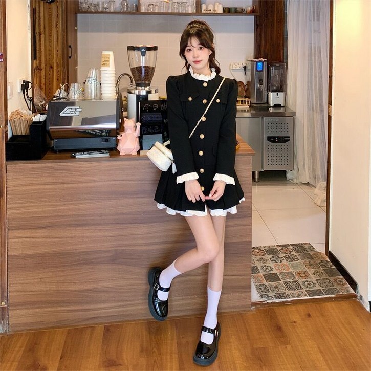 여성 트위드 원피스 봄 가을 긴팔 슬림핏 소향풍 미니 하이넥 원피스 결혼식 하객룩 트위드 원피스 LJX 여성 트위드 원피스 봄 가을 긴팔 슬림핏 소향풍 미니 하이넥 원피스 결혼식 하객룩 트위드 원피스 LJX