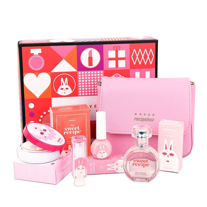 레시피박스 어린이 화장품 선물세트 체리블라썸 A, 체리블라썸 선물세트 A립스틱베이비핑크, 1개