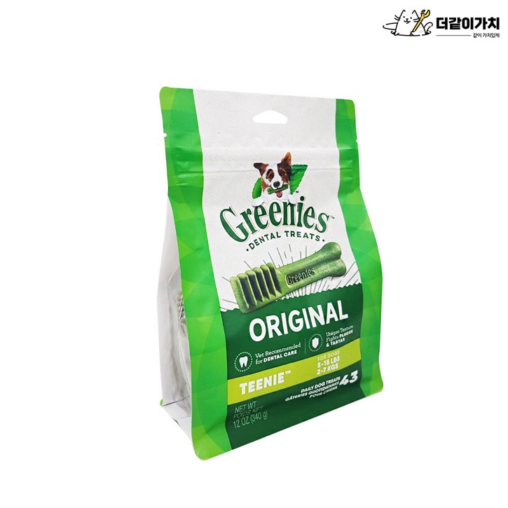[더같이가치] 그리니즈 티니 덴탈껌 22p 43p 개껌, 1봉, 340g