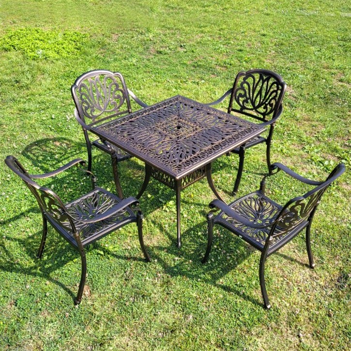 포타니 주물 4인용 알루미늄 야외테이블세트