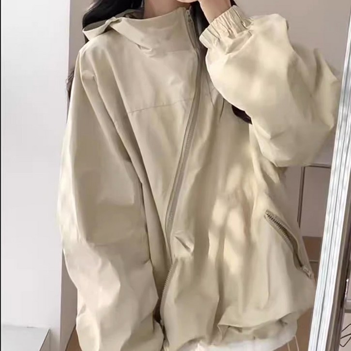 여성 아우터 빅사이즈 루즈핏 후드 바람막이 여성 아우터 빅사이즈 루즈핏 후드 바람막이