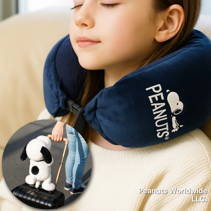 스누피 우드스탁 일본 정품 기내용 여행용 기능성 목베개 인형 변신 목쿠션
