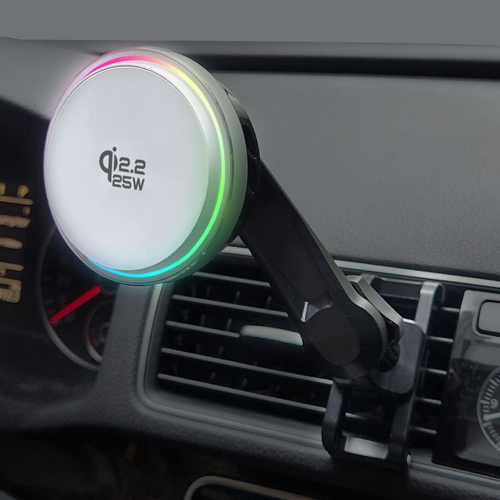 제이토리 Qi2.2 25W 맥세이프 차량용 고속 무선 충전 거치대 펠티어 냉각 터보 쿨링팬, JT026, 화이트