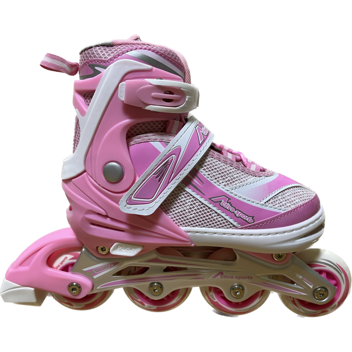 사이즈 조절형 아동용 발광바퀴 인라인 스케이트, 스마트 핑크 1863495983