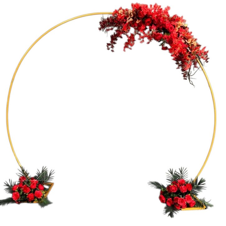 osshop 풍선 포토존 장미 아치 웨딩 장식 만들기 철제 아치 240cm, 1개, 골드