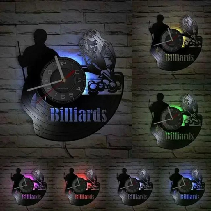 포켓볼 당구 벽시계 그림 무늬 패턴 모양 매장 조명 led 카페 레트로 빈티지 클래식 감성