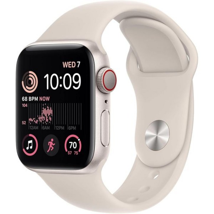 Apple Watch SE2세대GPS  셀룰러, 40mm  흰색 스포츠 밴드가 있는 실버 알루미늄 케이스, SM갱신