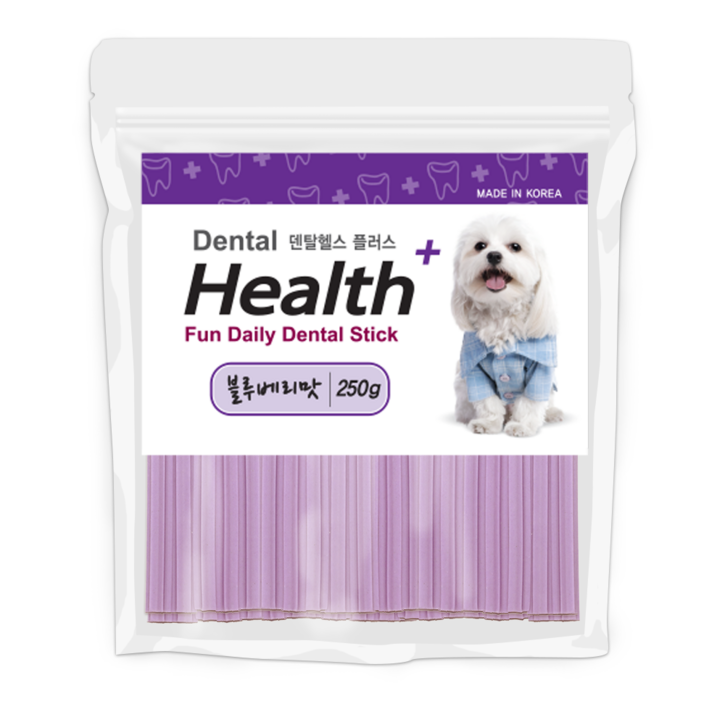 덴탈헬스플러스 강아지 덴탈간식 블루베리맛, 250g
