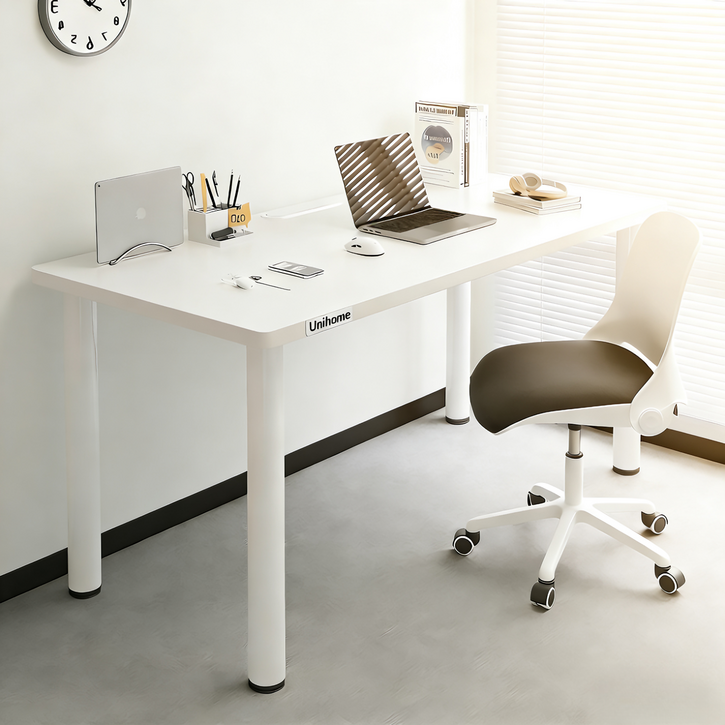 Unihome E0급 업그레이드형 컴퓨터 책상 튼튼한 다용도 테이블, 화이트