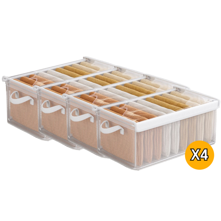 아파시스 안이 보이는 깔끔 옷 정리함, 4개, 투명