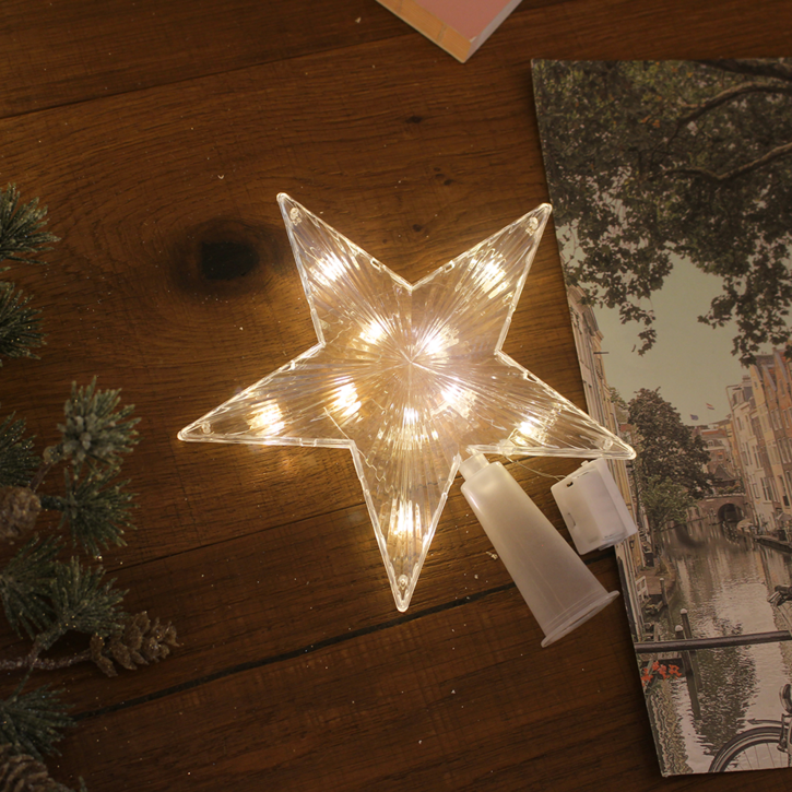 해피인어스 LED 페블 트리 탑별 오너먼트 크리스마스 트리장식, 1개, 웜화이트