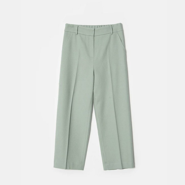 BEANPOLE 빈폴 레이디스 라이트 그린 울 밴딩 세미 와이드 팬츠 BF0X21C32L
