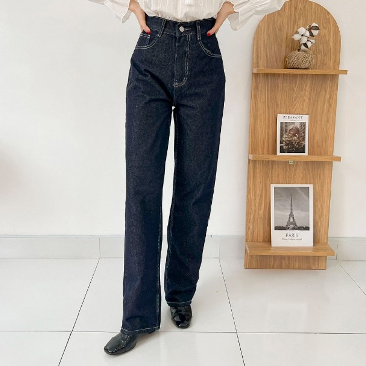 퍼니걸스 7273 생지 롱 일자 와이드 데님 청바지 팬츠 여성의류