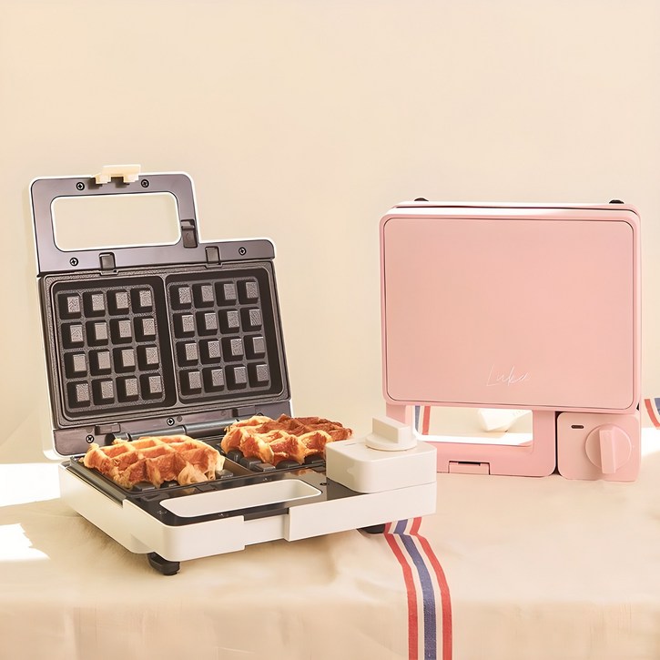 루카 타이머 2구 전기 샌드위치 와플 메이커