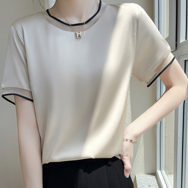 고급미 세련미 실크촉감 여성 반팔 3color