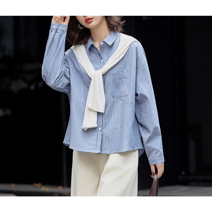 [ELLESIAN] 2025 엘레나 코튼 스트라이프 셔츠 사계절
