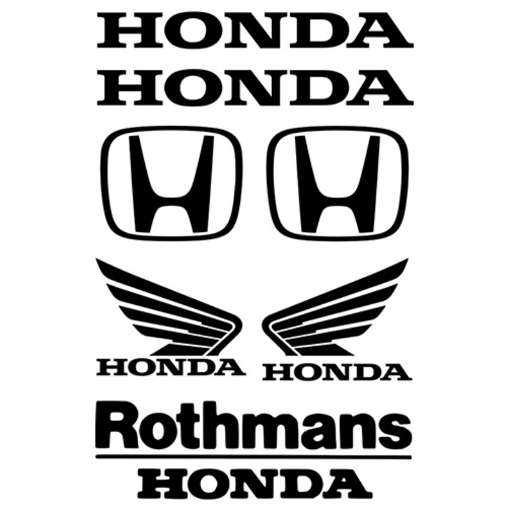 마이웨이카 혼다 로고 스티커 모음 Honda 바이크 오토바이 방수 데칼 튜닝, 검정색