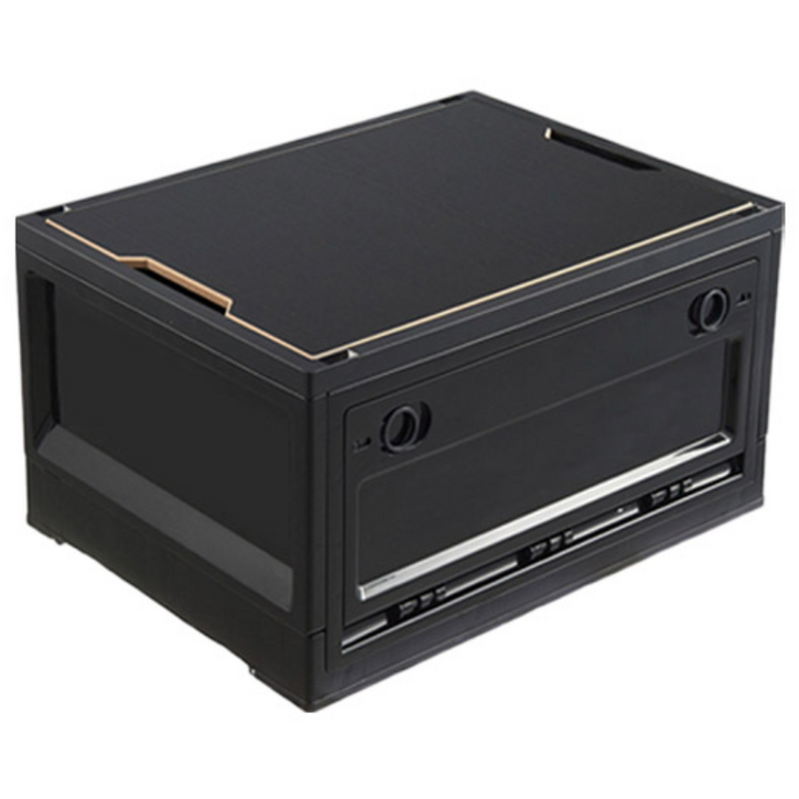 KOOLMAN쿨맨 오픈 폴딩 캠핑박스 우드상판 포함 올블랙