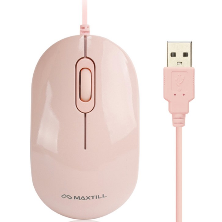 맥스틸 무소음 USB 마우스 MO-M101U, MO-M101U, 핑크