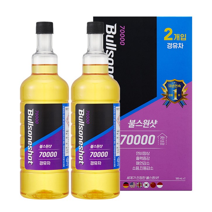 불스원 7만키로 연료첨가제 경유 500ml, 2개, 디젤경유 불스원 7만키로 연료첨가제 경유 500ml, 2개, 디젤경유