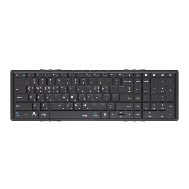 아이노트 X-Folding 멀티페어링 풀사이즈 접이식 블루투스 무선 키보드, 블랙, XK903B