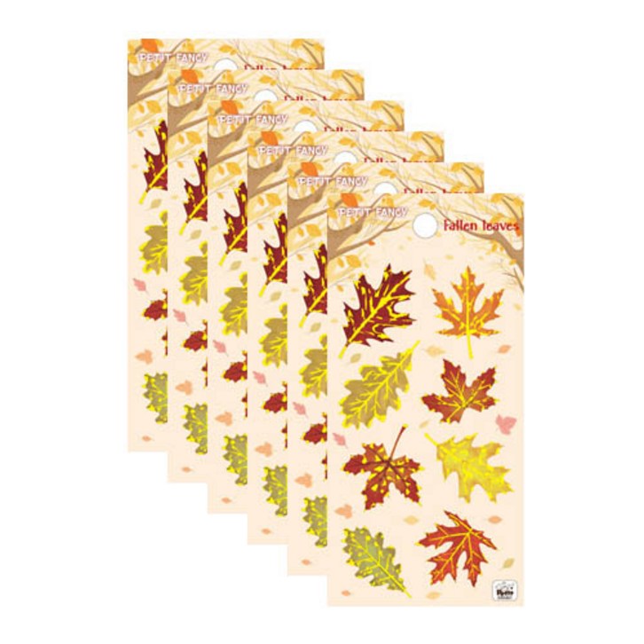 쁘띠팬시 시즌 가을 Fallen Leaves 스티커 DA5461, 혼합색상, 6개
