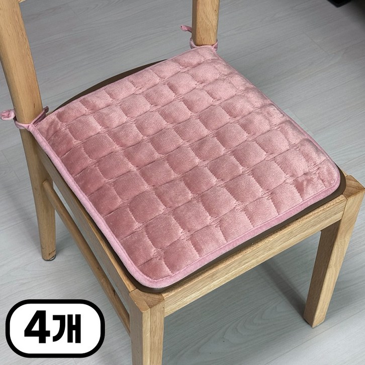 어노에즈 끈 달린 식탁 의자 방석 4P