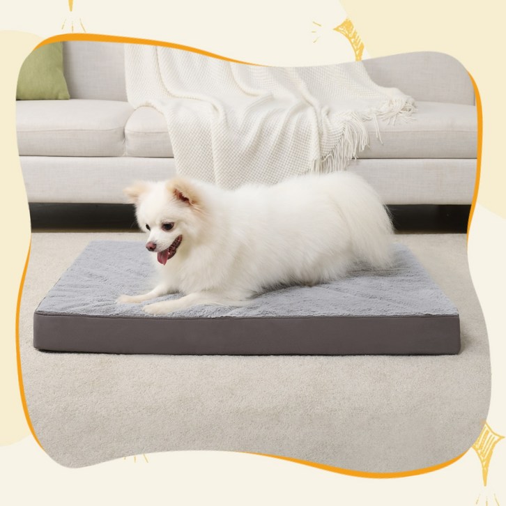 KSIIA 탈착식 반려동물 메모리폼 쿠션, 그레이, 1개, grey