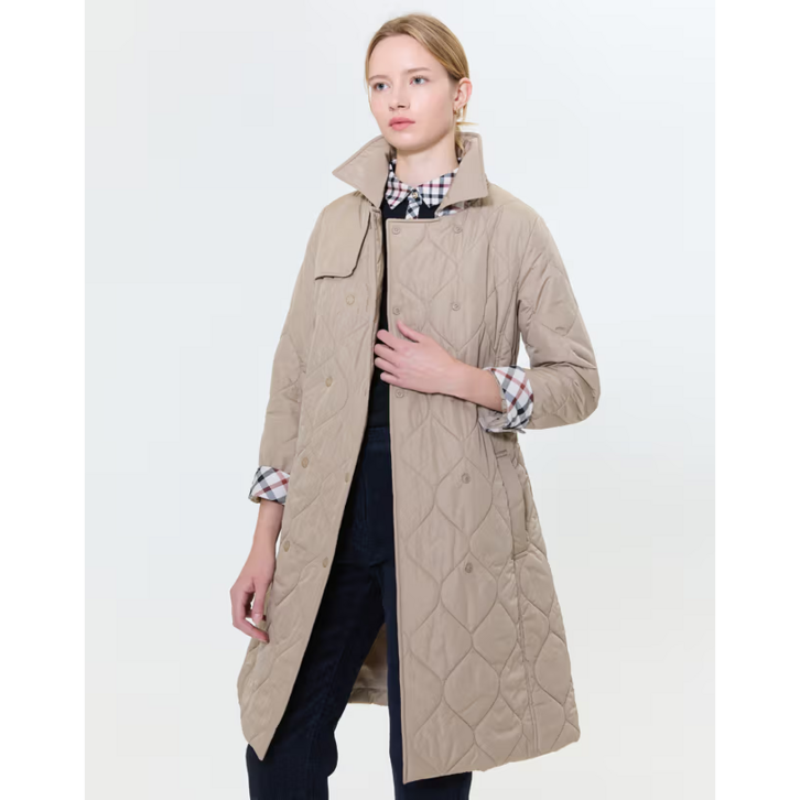 닥스 여성 퀄팅 스트랩 패딩 코트 경량패딩 베이지패딩 여성골프웨어