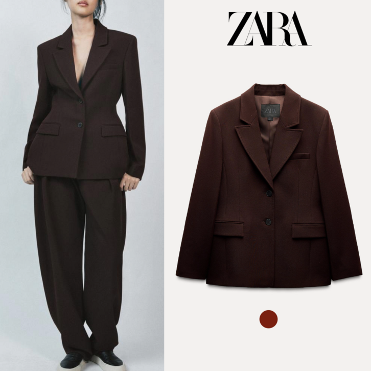 Zara ZW시리즈 여성 브라운 슈트 자켓 블레이져 정장세트 2192797 Zara ZW시리즈 여성 브라운 슈트 자켓 블레이져 정장세트 2192797