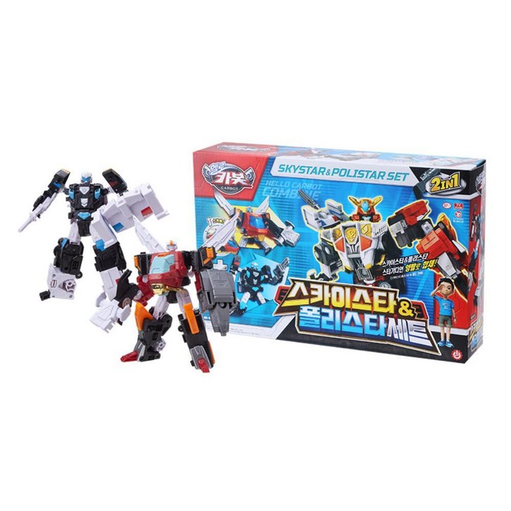 헬로카봇 자동차헬기 변신 스카이스타 폴리스타 2종세트 아이선물, 1개