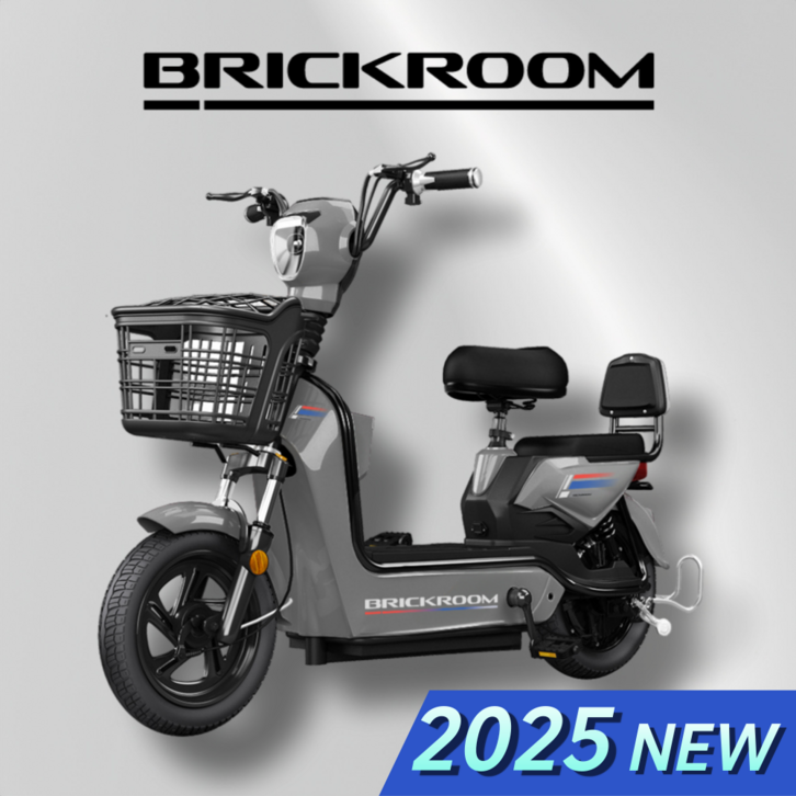 BRICKROOM 3세대 전기 자전거 자토바이 출퇴근 전동 스쿠터 2인용 바이크, 그레이 BRICKROOM 3세대 전기 자전거 자토바이 출퇴근 전동 스쿠터 2인용 바이크, 그레이