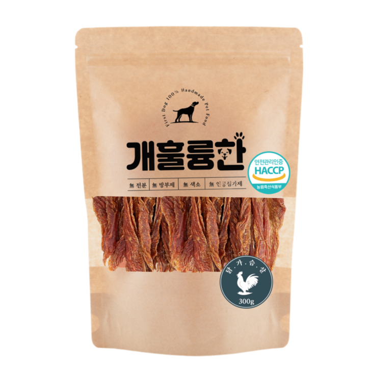 퍼스트독 100국내산 수제강아지간식 대용량 애견육포 개훌륭한, 1개, 300g, 닭가슴살