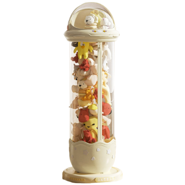 Dorich 지퍼형 투명 원통 인형 보관함 대형 장난감 정리함 수납함