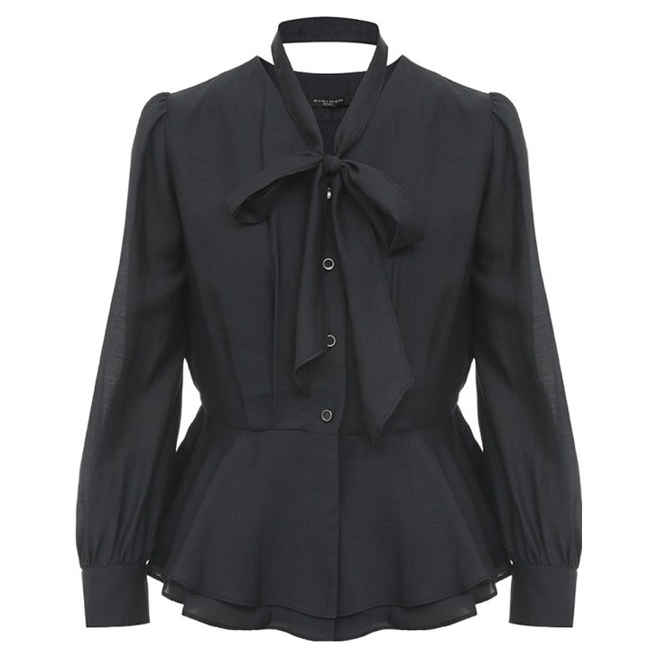 미니멈 여성용 페플럼 스카프 블라우스