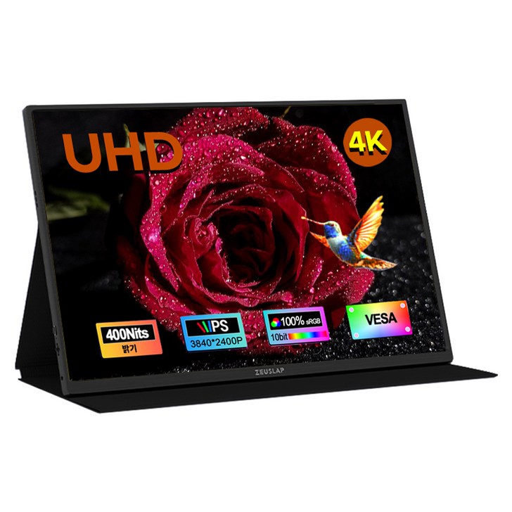 제우스랩 4K UHD 고화질 포터블 모니터 34.4cm
