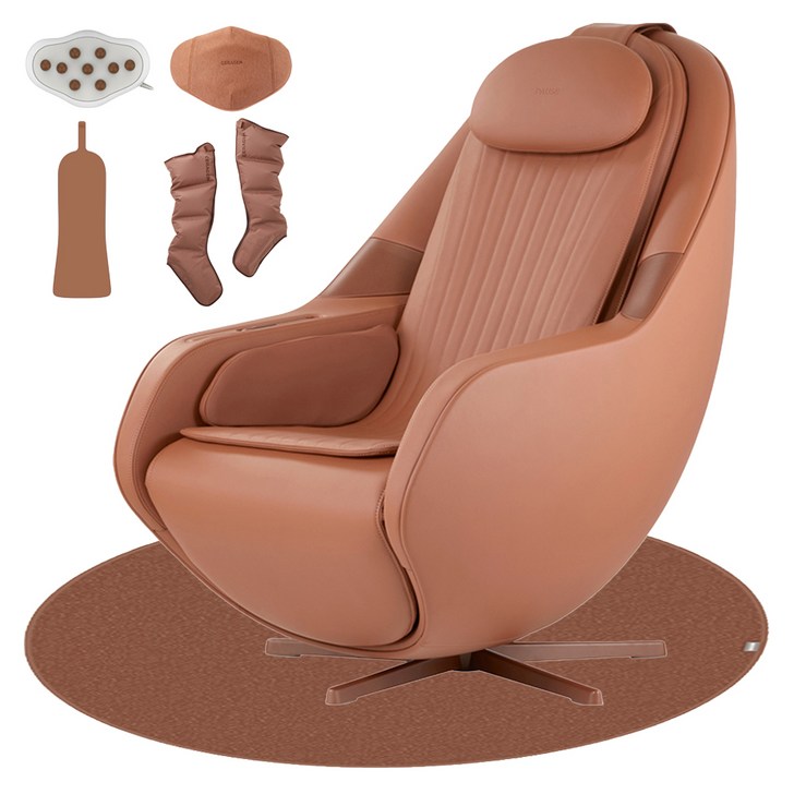 세라젬 파우제 M6 안마의자  복부진동도자  리모컨  시트패드  에어셀마사지기  러그 세트 방문설치, CGM EMCG2401, 브라운