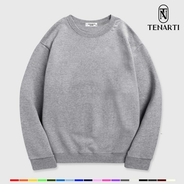 테너티 프리미엄 남녀공용 데일리 특양면 무지 맨투맨 빅사이즈 커플티 가족티 18컬러