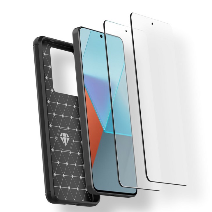 샤오미 레드미 노트 13 호환 블랙 케이스  강화유리 2p 5G 프로 4G 일반