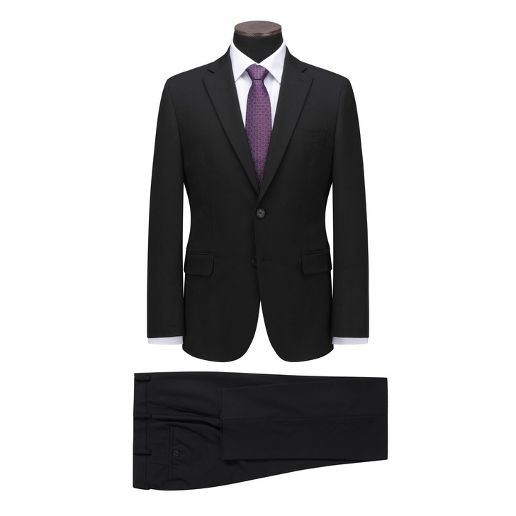 코오롱패션 코오롱 브렌우드 폴리 스판 봄가을 간절기 사계절 무지 블랙 검정 슬림핏 정장 세트무료배송