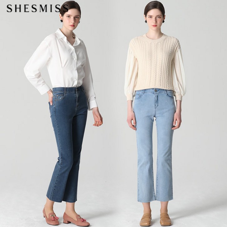 쉬즈미스SHESMISS 히든밴딩 스트레이트 데님 팬츠 택가격 158000원