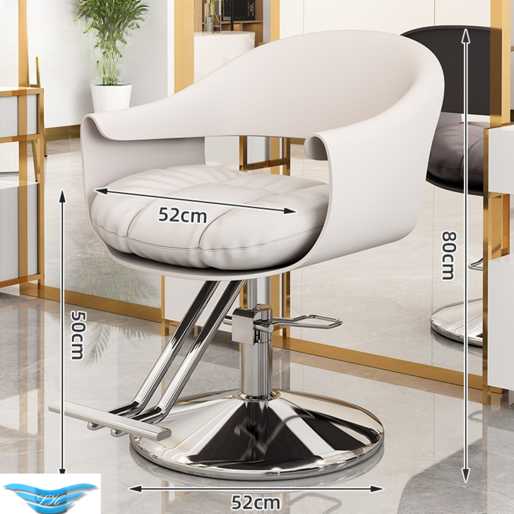 미용실의자 헤어샵 체어 바버샵 메이크업 이발소 높이조절 barber chair 골드 실버 바버체어 높낮이, 1개, 퓨어 화이트