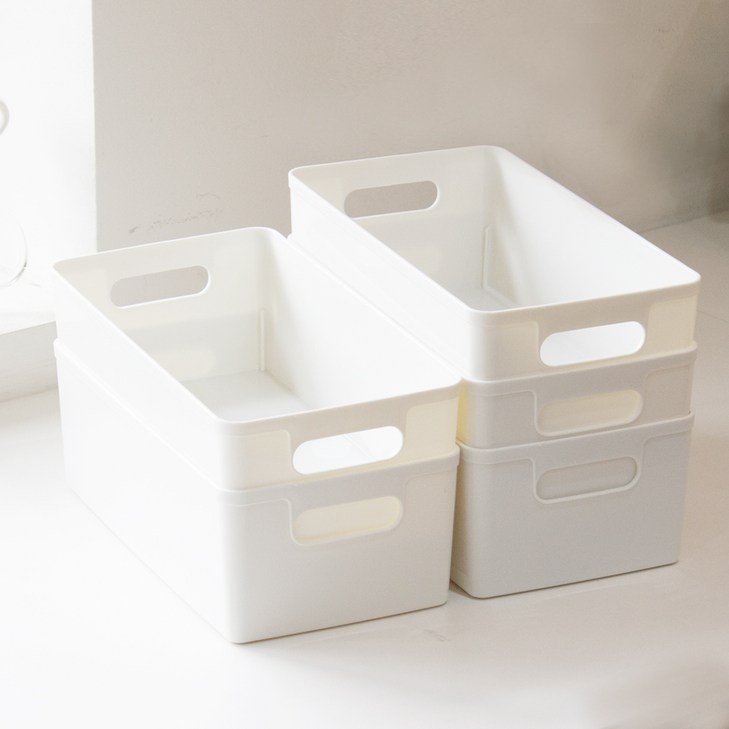 아임홈리빙 ZINI 심플 바스켓 바디세트 1호, 화이트, 5개