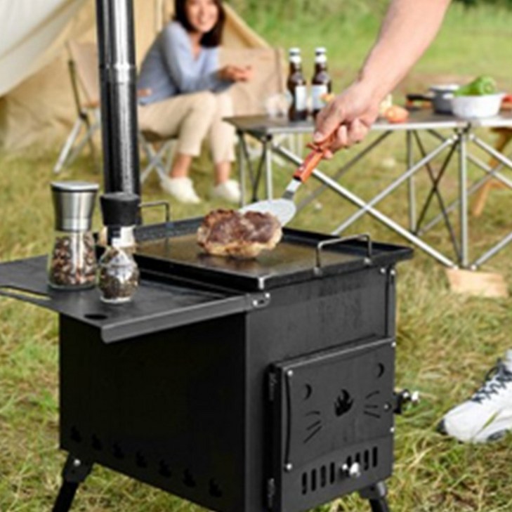 캠핑 화목난로 가정용 초미니 장작 화로 휴대용 난로, 1개, 화목난로 소형, 단일상품