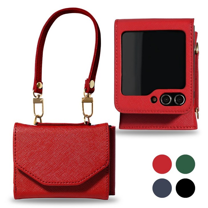 맥스코어 Z플립 천연소가죽 사피아노 카드 지갑 케이스  어깨 스트랩  손목 스트랩